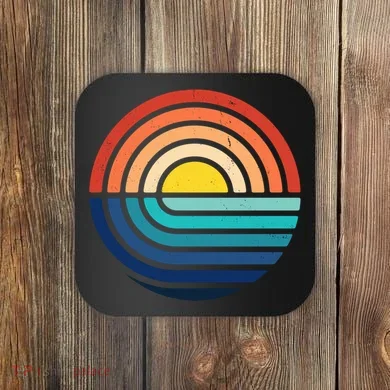Sunset Retro Waves Coaster