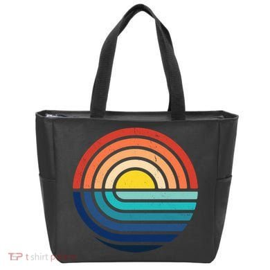 Sunset Retro Waves Tote Bag