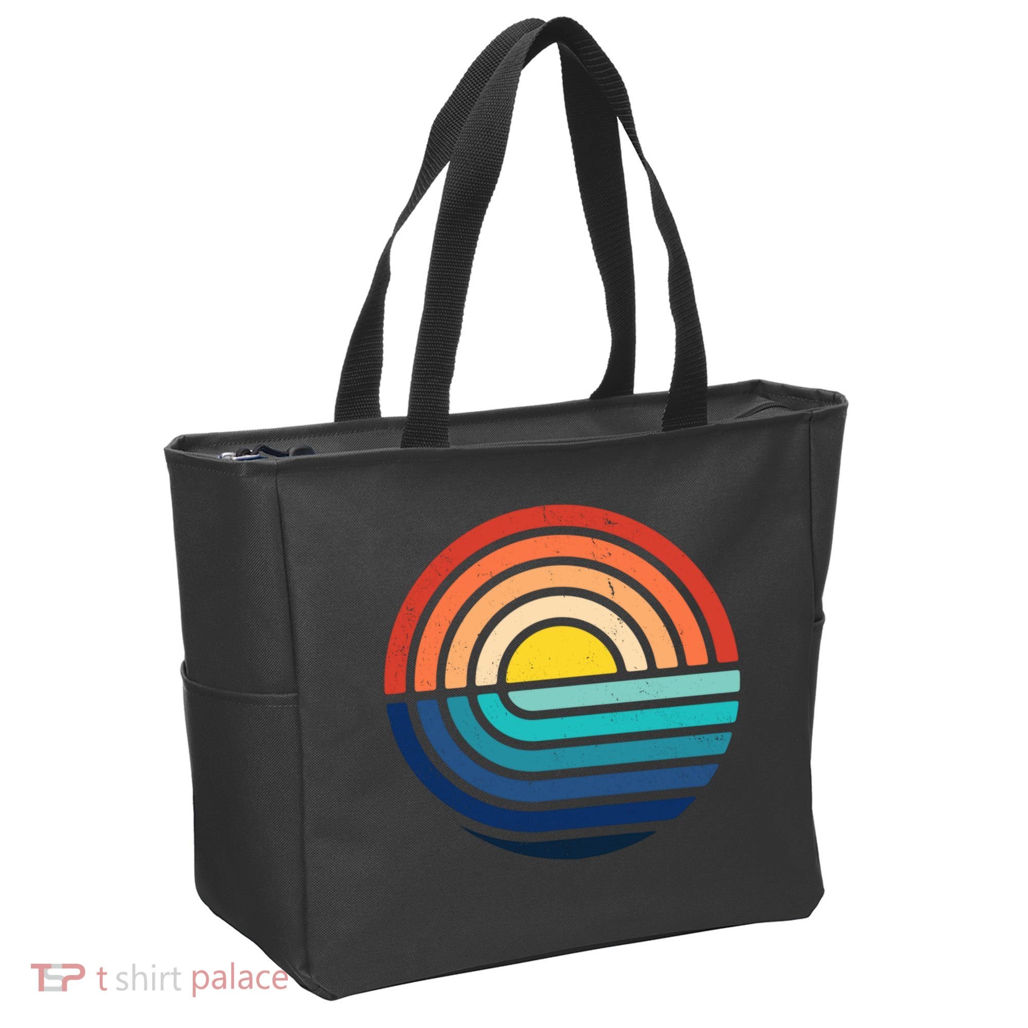 Sunset Retro Waves Tote Bag