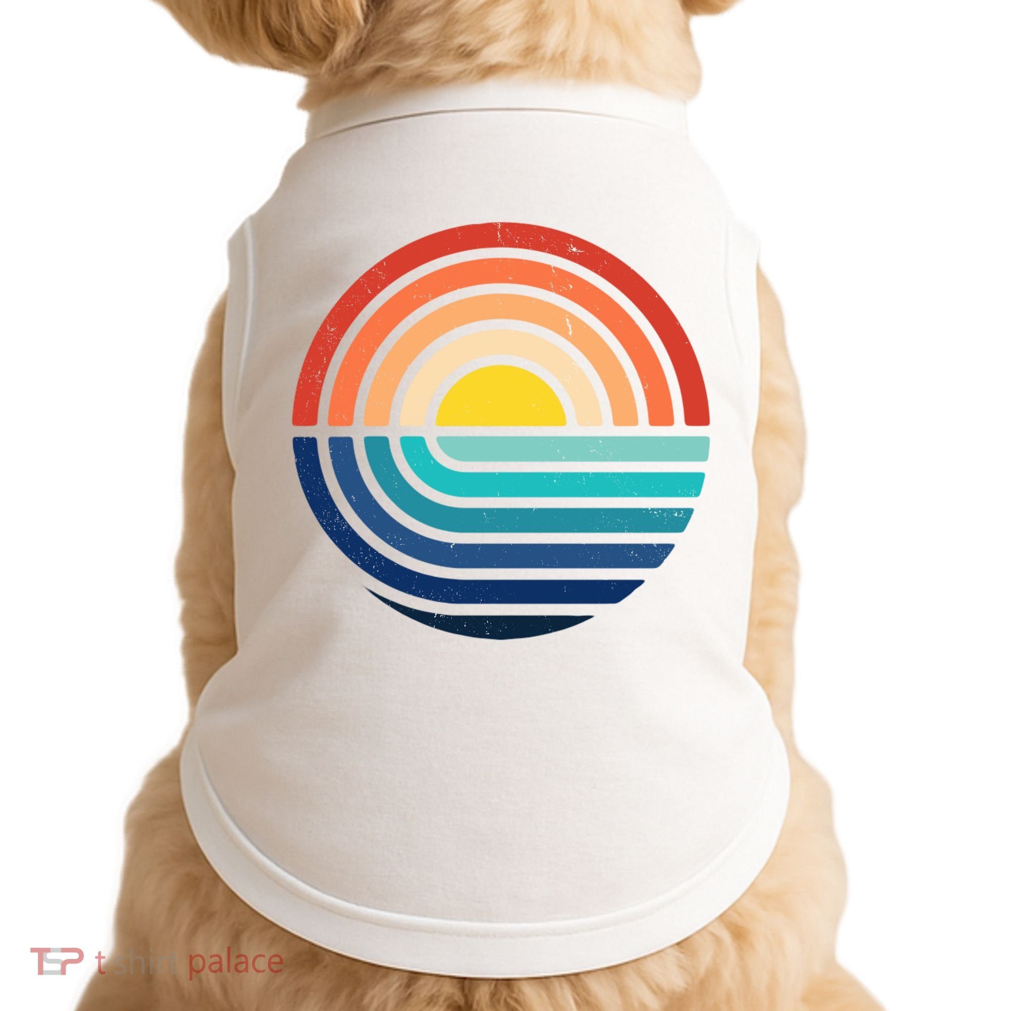 Sunset Retro Waves Doggie Tank