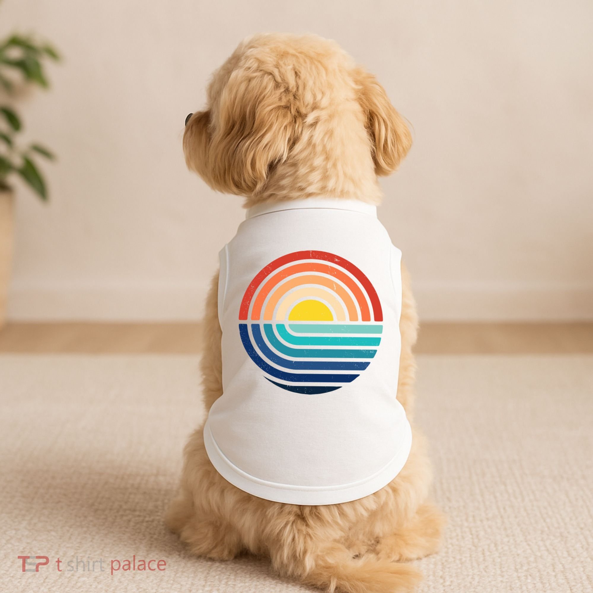 Sunset Retro Waves Doggie Tank