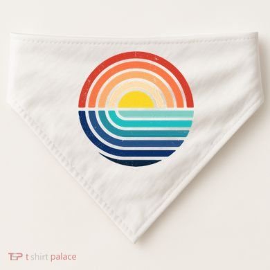 Sunset Retro Waves USA-Made Doggie Bandana
