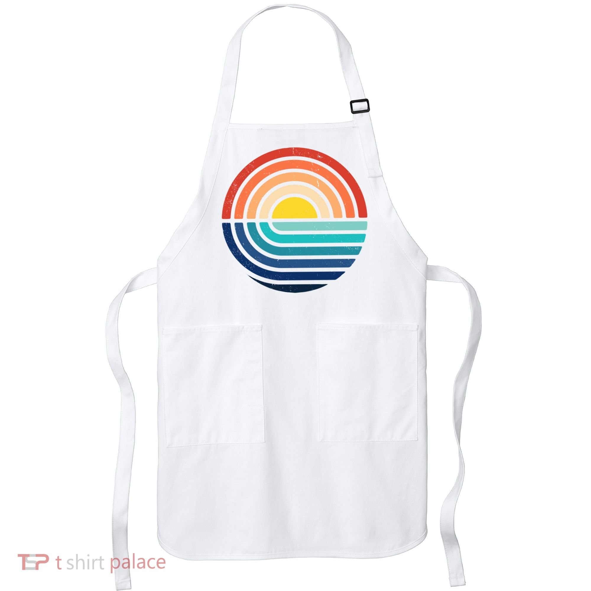 Sunset Retro Waves Apron