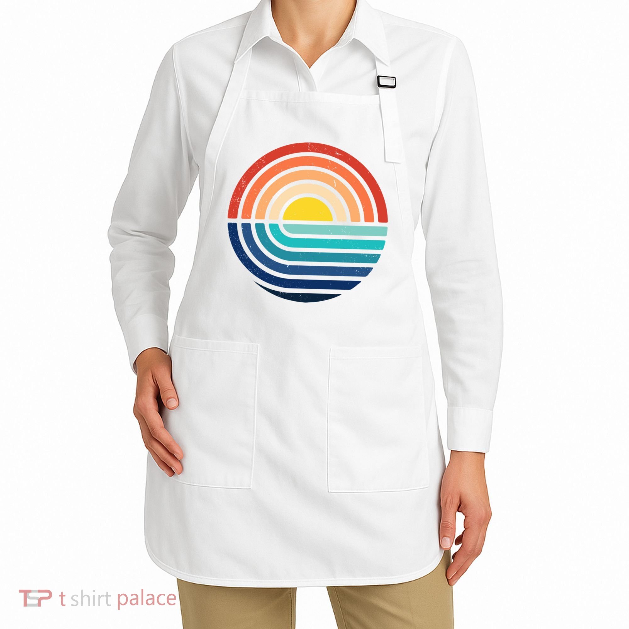 Sunset Retro Waves Apron