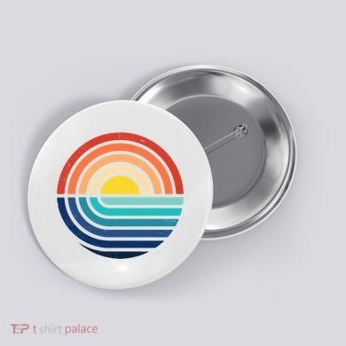 Sunset Retro Waves Button