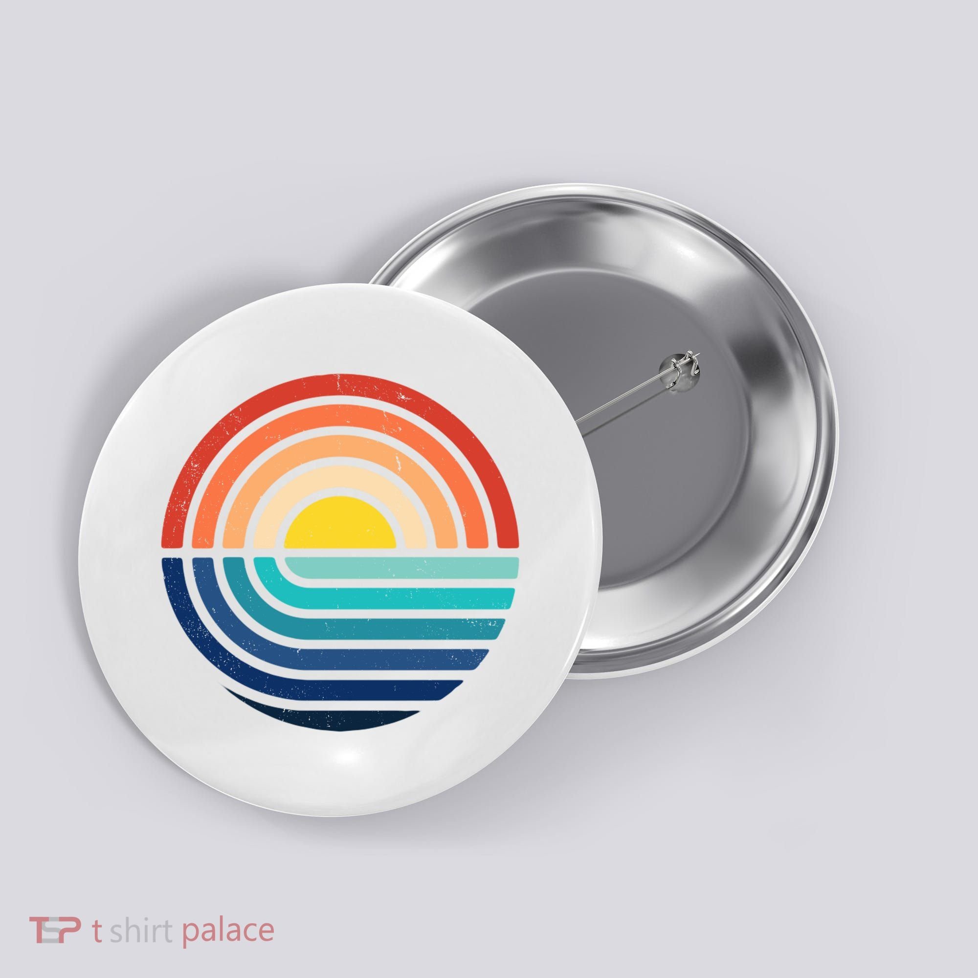 Sunset Retro Waves Button