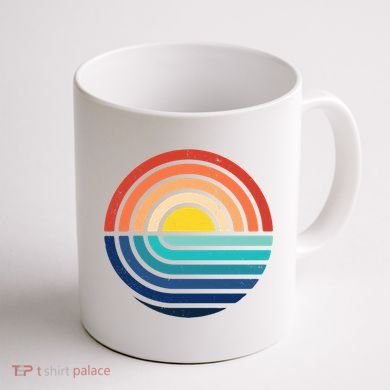 Sunset Retro Waves Coffee Mug back