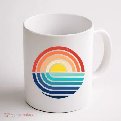 Sunset Retro Waves Coffee Mug back