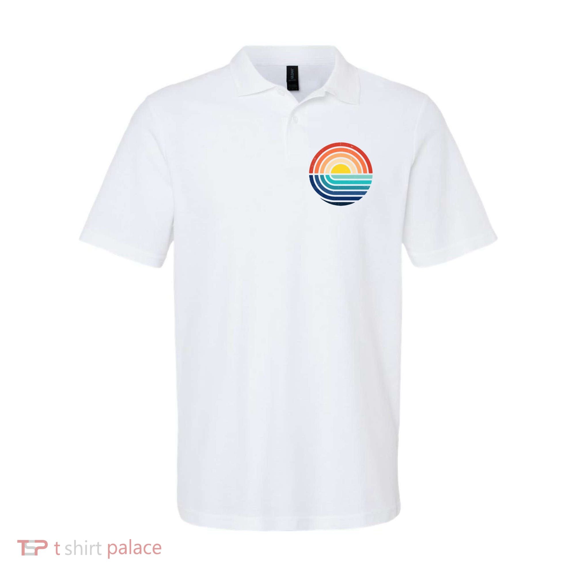 Sunset Retro Waves Polo