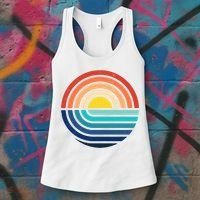 Sunset Retro Waves Women's Tank Top thumb 3