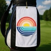Sunset Retro Waves Golf Towel thumb 2