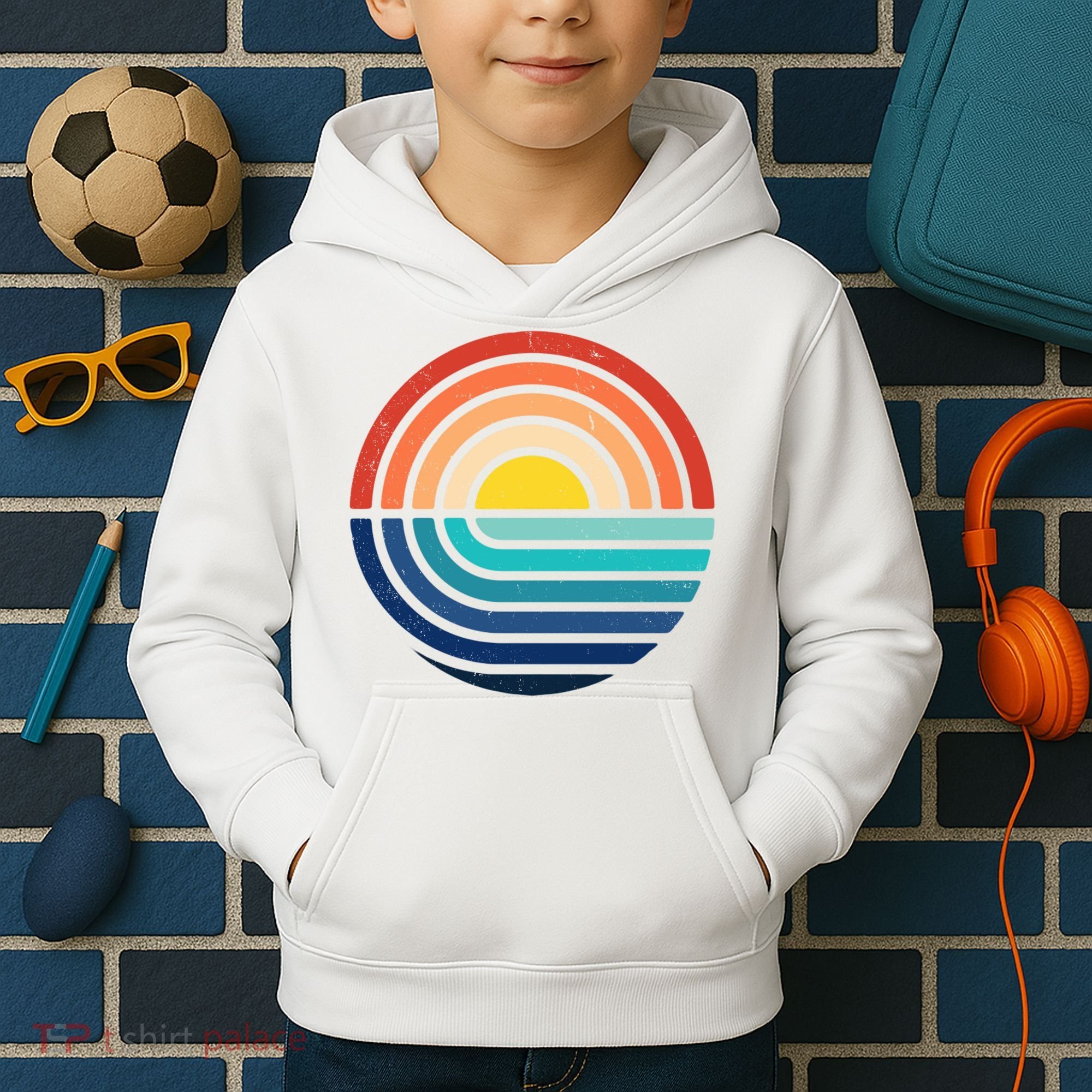 Sunset Retro Waves Kids Hoodie