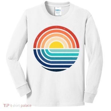 Sunset Retro Waves Kids Long Sleeve Shirt