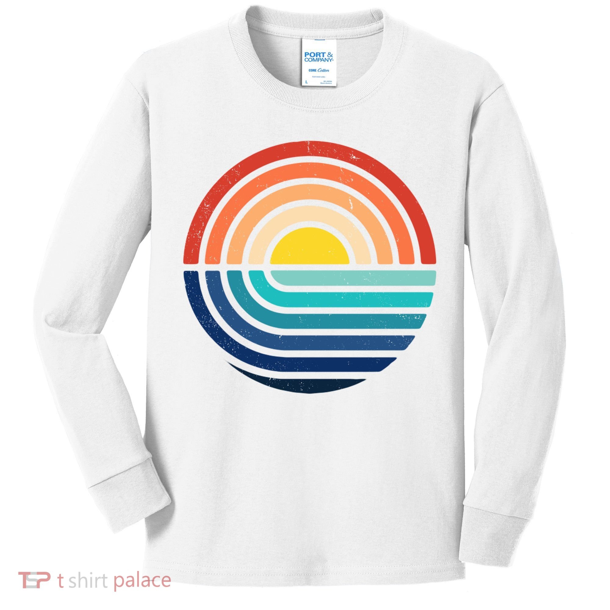 Sunset Retro Waves Kids Long Sleeve Shirt