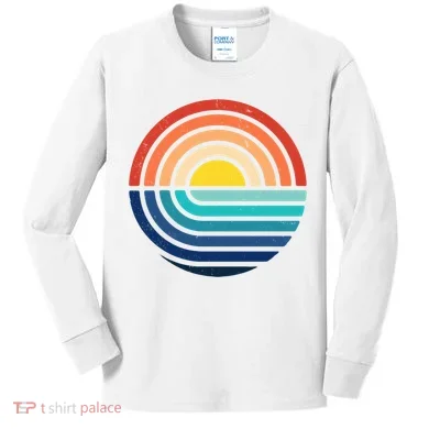 Sunset Retro Waves Kids Long Sleeve Shirt