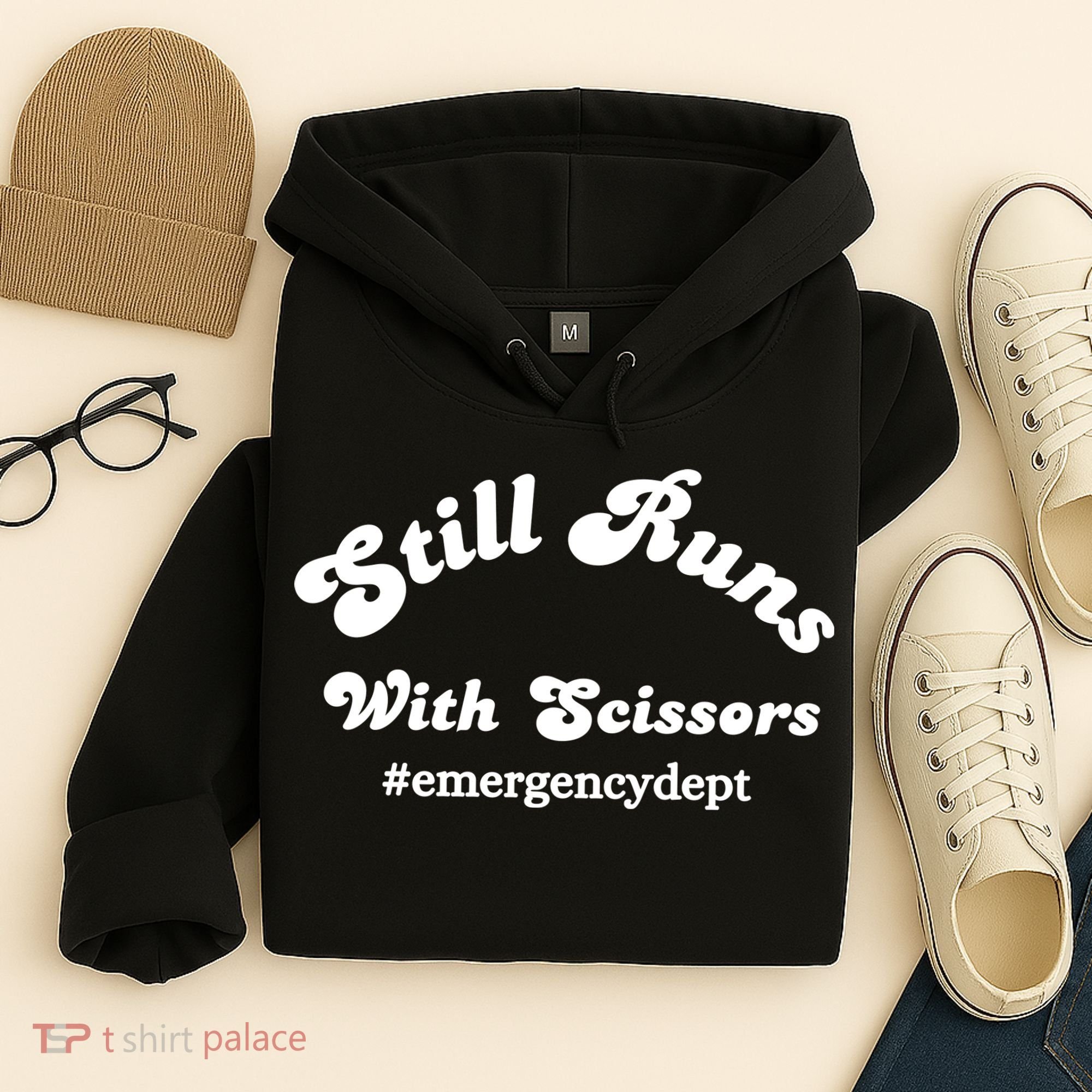 Still Runs With Scissors Funny Nurse Emergency Room Hoodie
