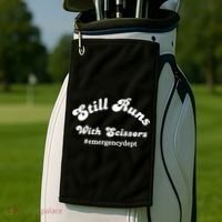 Still Runs With Scissors Funny Nurse Emergency Room Golf Towel thumb 2