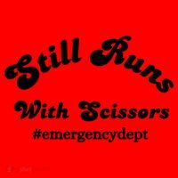 Still Runs With Scissors Funny Nurse Emergency Room Santa Hat thumb 1