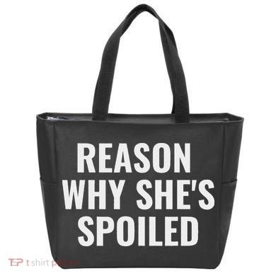 Spoiled Reason Why SheS Spoiled Funny Matching Couples Tote Bag