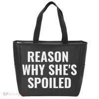 Spoiled Reason Why SheS Spoiled Funny Matching Couples Tote Bag thumb 0
