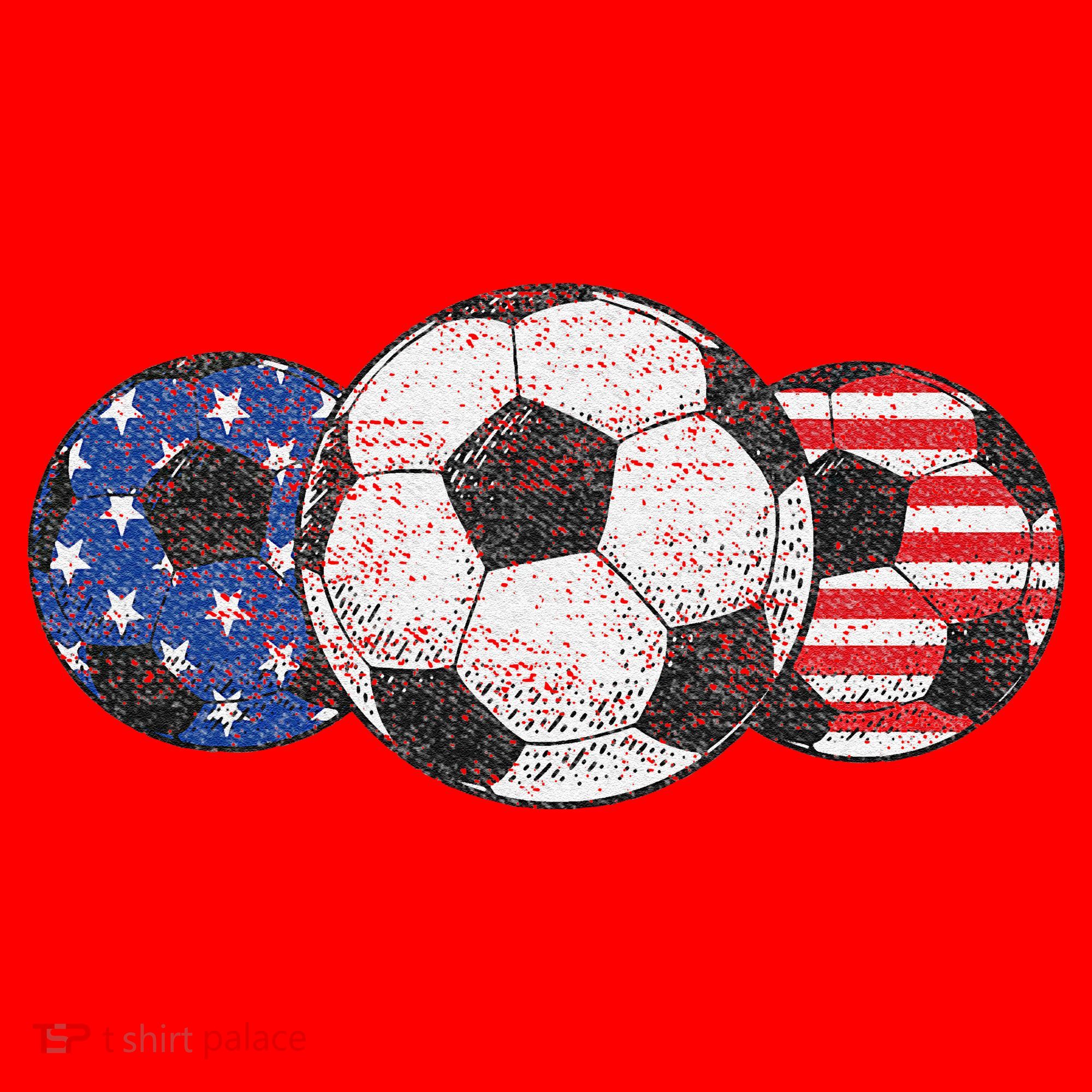 Soccer Red White Blue American Flag 4th Of July Santa Hat