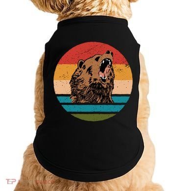 Sunset Retro Wild Bear Doggie Tank