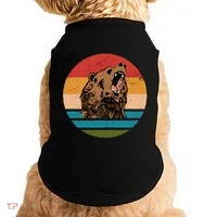 Sunset Retro Wild Bear Doggie Tank thumb 0