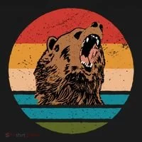 Sunset Retro Wild Bear Doggie Tank thumb 4