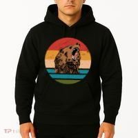 Sunset Retro Wild Bear Hoodie thumb 2