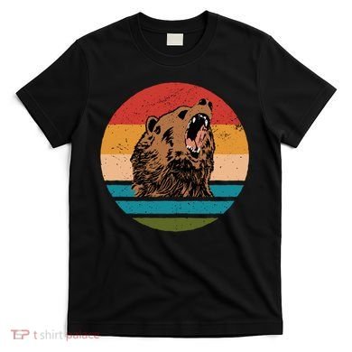 Sunset Retro Wild Bear T-Shirt