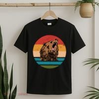 Sunset Retro Wild Bear T-Shirt thumb 2