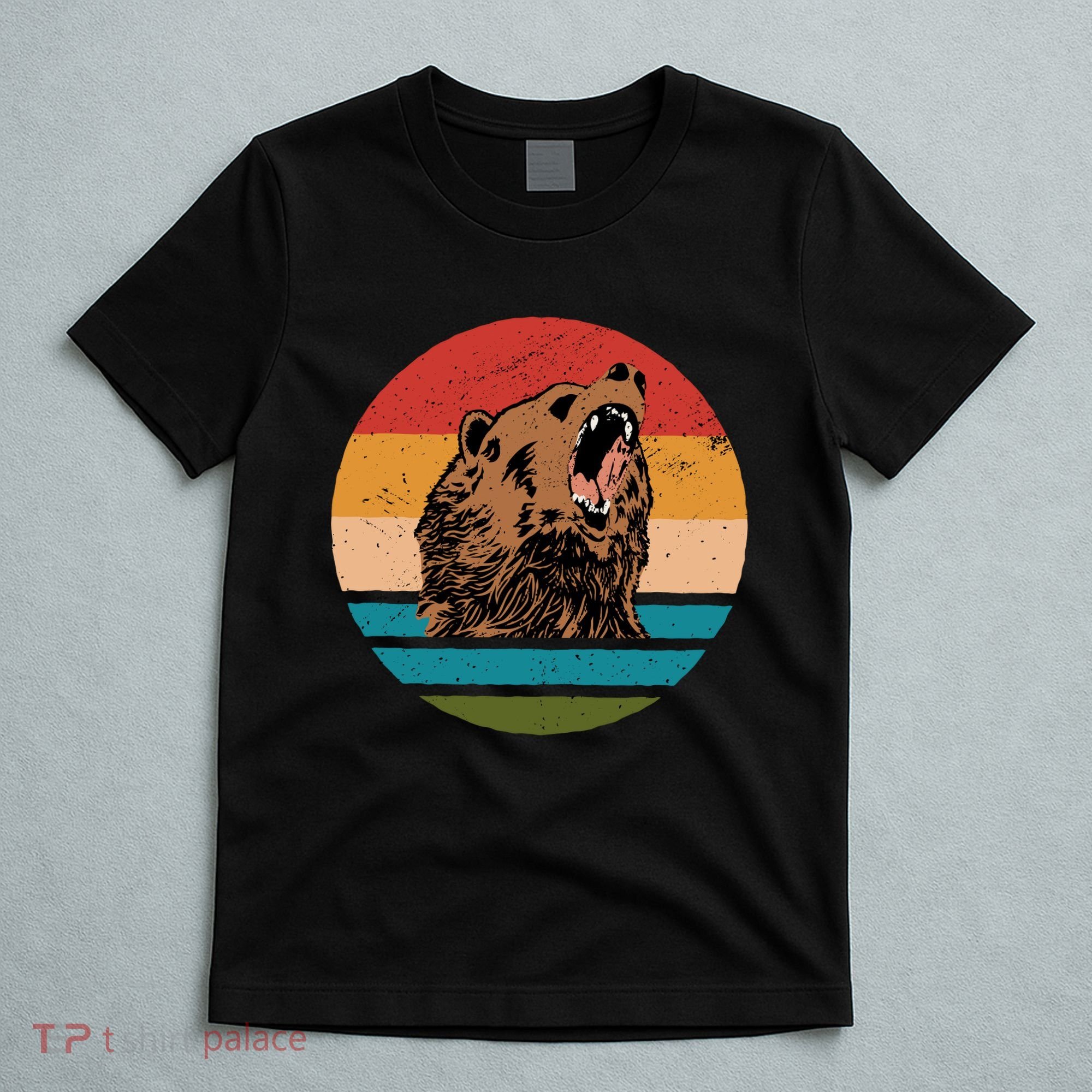Sunset Retro Wild Bear T-Shirt