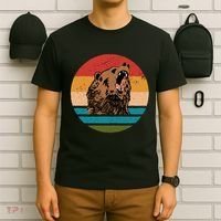 Sunset Retro Wild Bear T-Shirt thumb 6