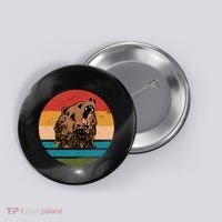 Sunset Retro Wild Bear Button thumb 0