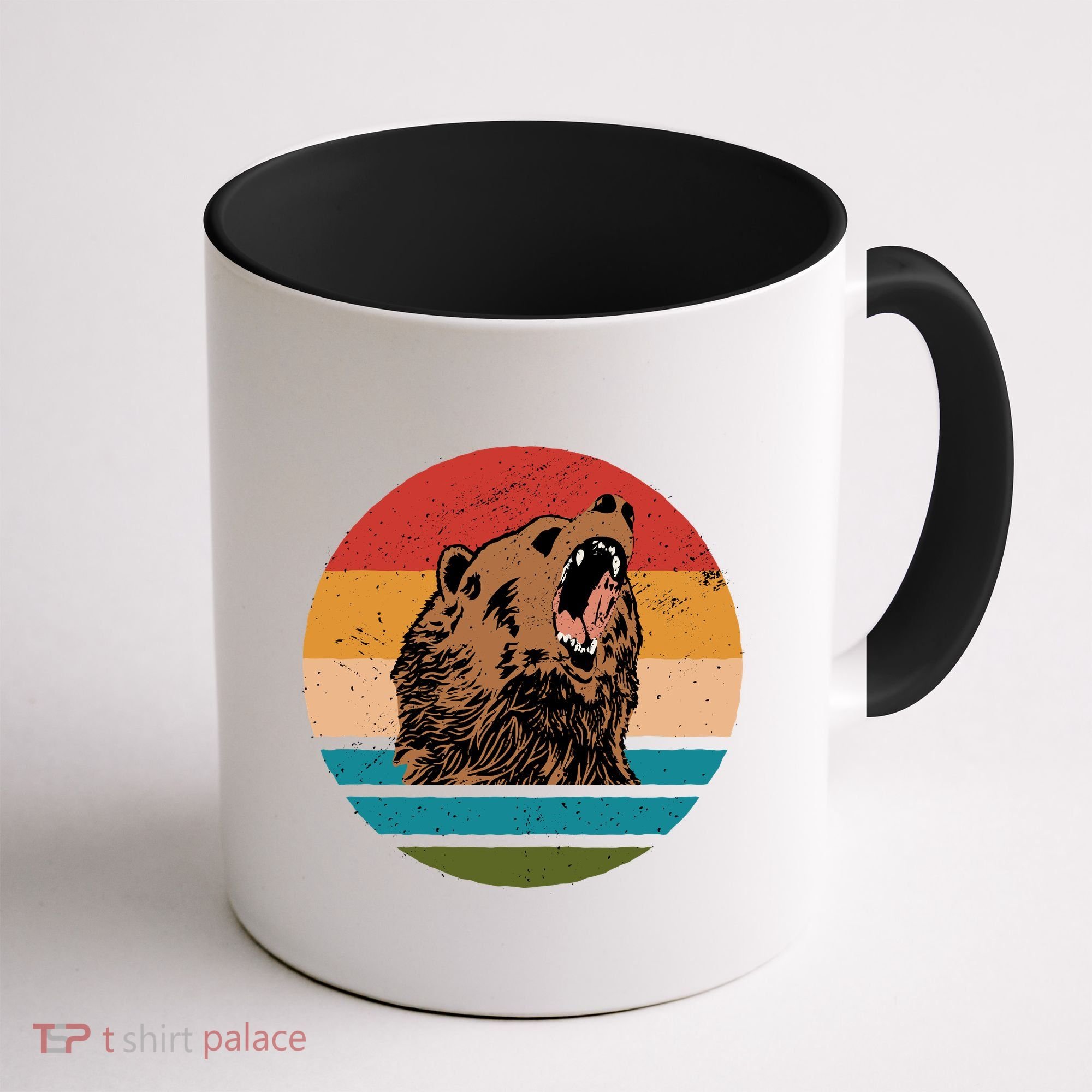Sunset Retro Wild Bear Coffee Mug