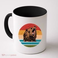 Sunset Retro Wild Bear Coffee Mug thumb 0