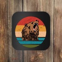 Sunset Retro Wild Bear Coaster thumb 0