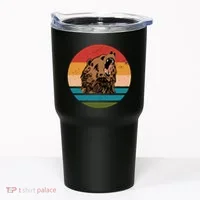 Sunset Retro Wild Bear Tumbler thumb 0