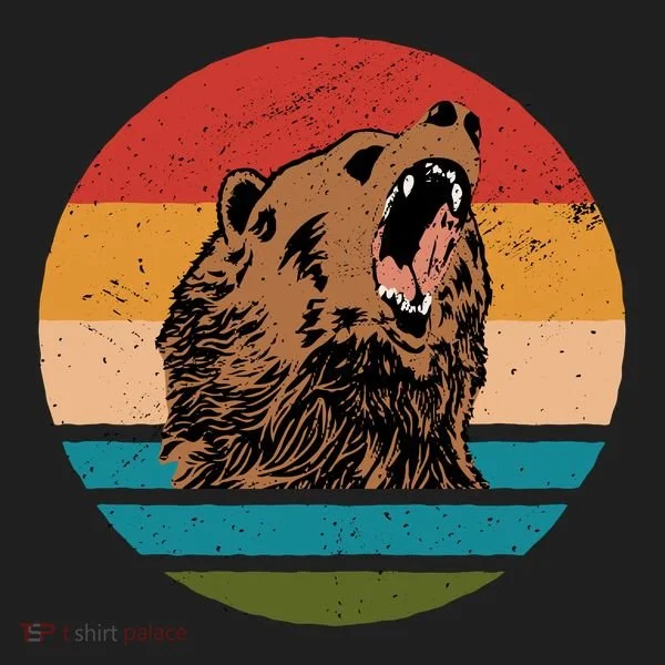 Sunset Retro Wild Bear Tumbler