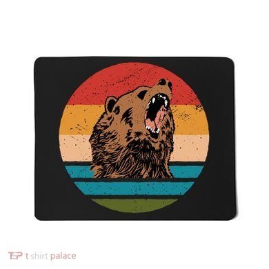 Sunset Retro Wild Bear Mousepad