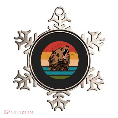 Sunset Retro Wild Bear Ornament