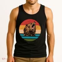 Sunset Retro Wild Bear Tank Top thumb 3