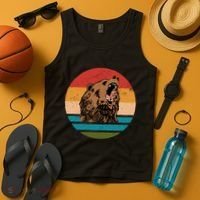 Sunset Retro Wild Bear Tank Top thumb 4