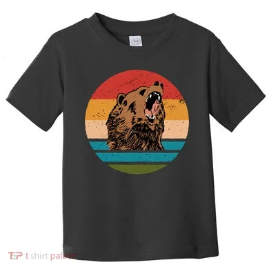 Sunset Retro Wild Bear Toddler T-Shirt