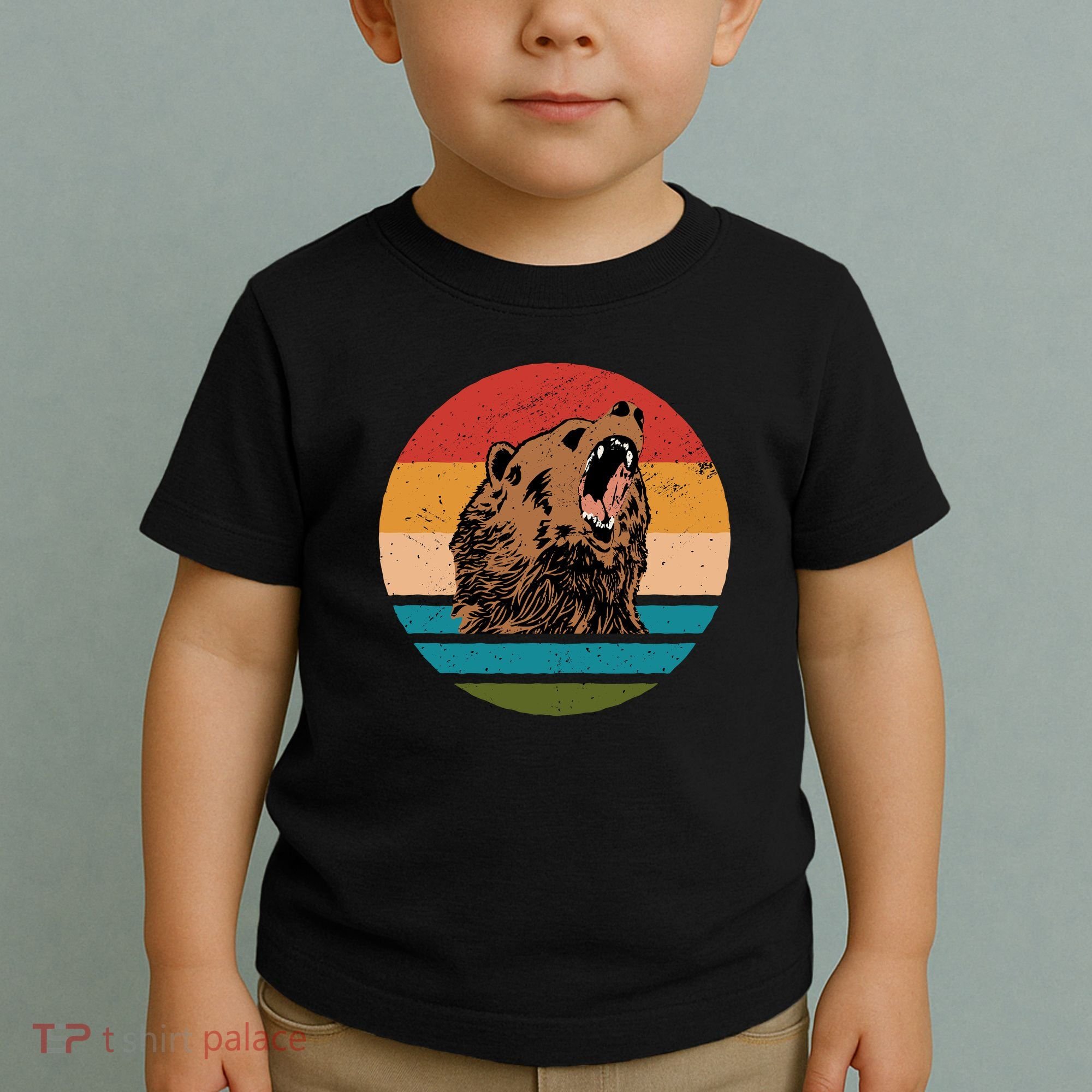 Sunset Retro Wild Bear Toddler T-Shirt