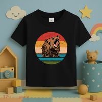 Sunset Retro Wild Bear Toddler T-Shirt thumb 3