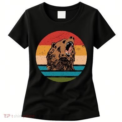Sunset Retro Wild Bear Women's T-Shirt
