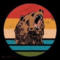 Sunset Retro Wild Bear Women's T-Shirt thumb 6