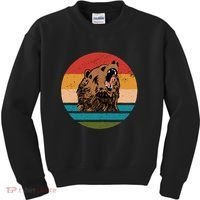Sunset Retro Wild Bear Kids Sweatshirt thumb 0