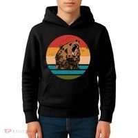 Sunset Retro Wild Bear Kids Hoodie thumb 4